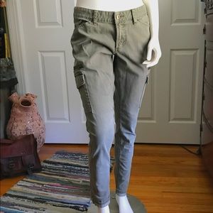 Mossimo Skinny Light Army Green Cargo Denim Pants